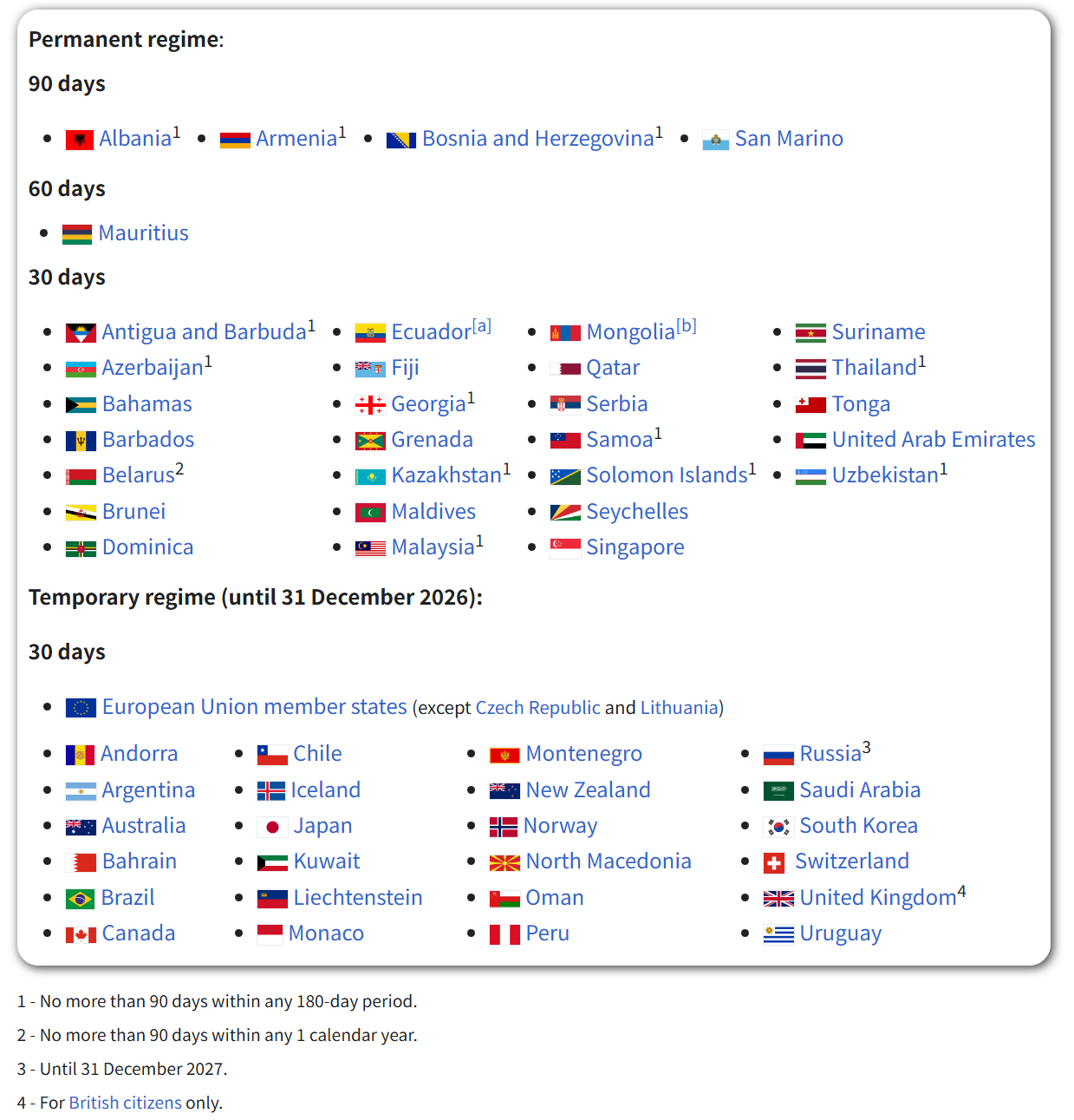 China visa exemption information